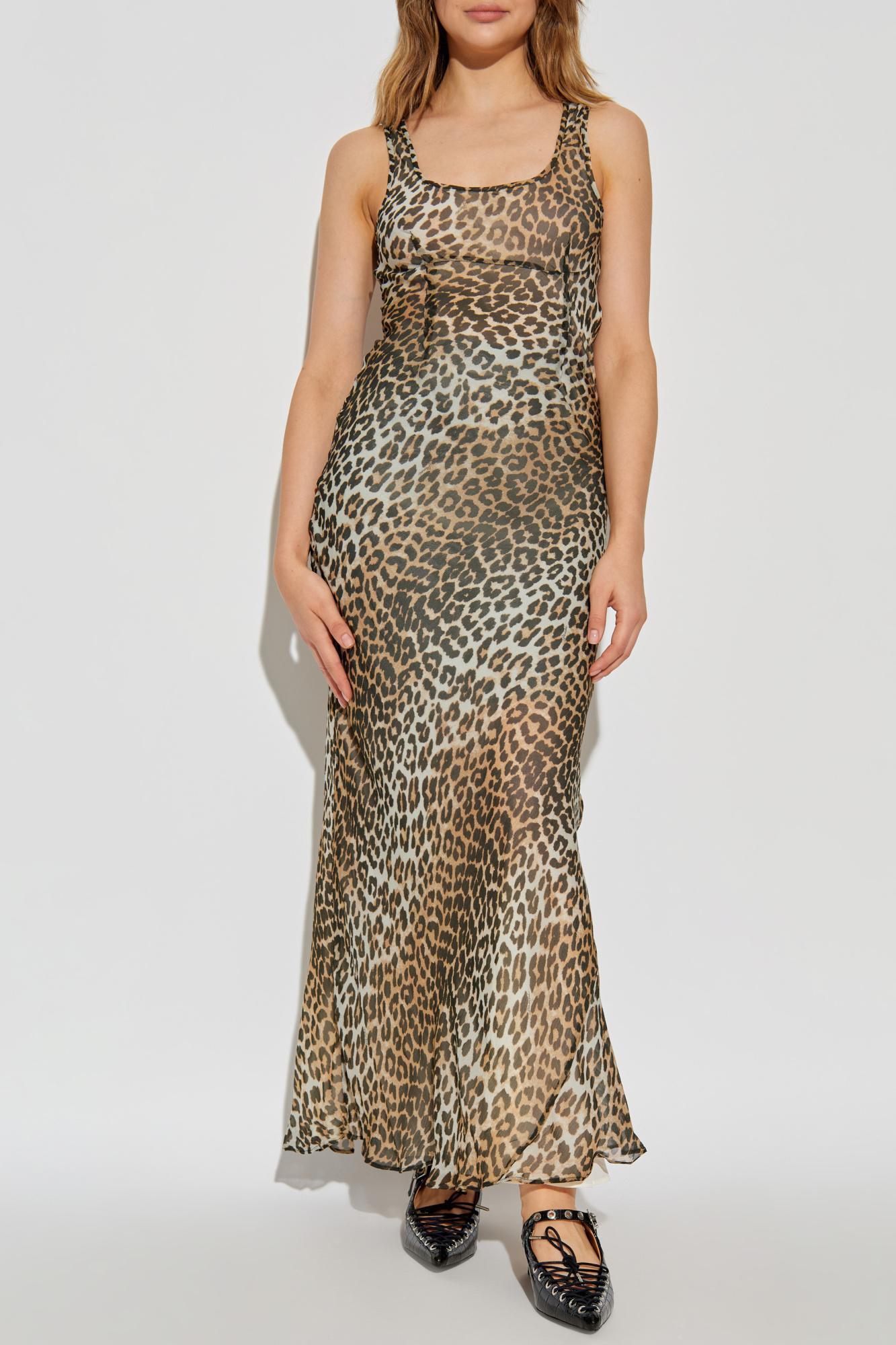 Ganni Long leopard print dress | Women's Clothing | Vitkac